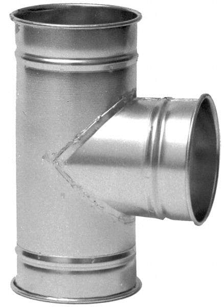 Made in USA - 8" ID Galvanized Duct T-Branch - 16" Long, 22 Gage - Apex Tool & Supply
