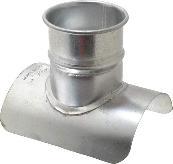 Made in USA - 6-4" ID Galvanized Duct Tap-In - 8" Long, 24 to 20 Gage - Apex Tool & Supply