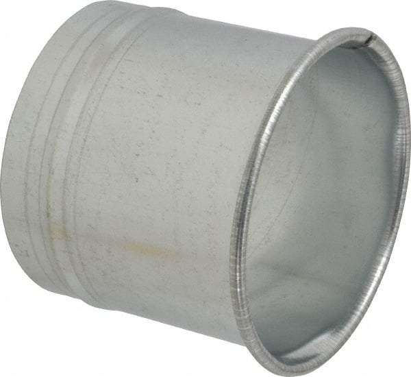 Made in USA - 5" ID Galvanized Duct Hose Adapter - 4" Long, 24 Gage - Apex Tool & Supply