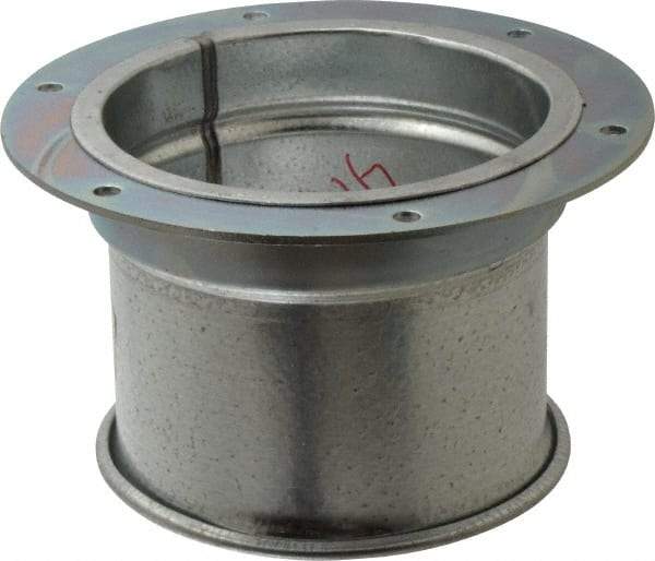 Made in USA - 5" ID Galvanized Duct Flange Adapter - 5" Long, 24 Gage - Apex Tool & Supply