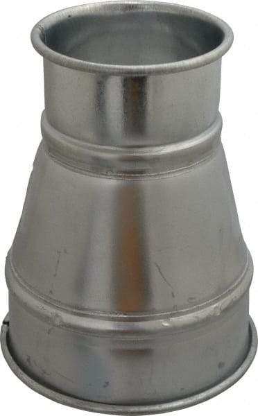 Made in USA - 6-4" ID Galvanized Duct Reducer - 8" Long, 22 Gage - Apex Tool & Supply