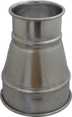 Made in USA - 6-4" ID Galvanized Duct Reducer - 8" Long, 22 Gage - Apex Tool & Supply