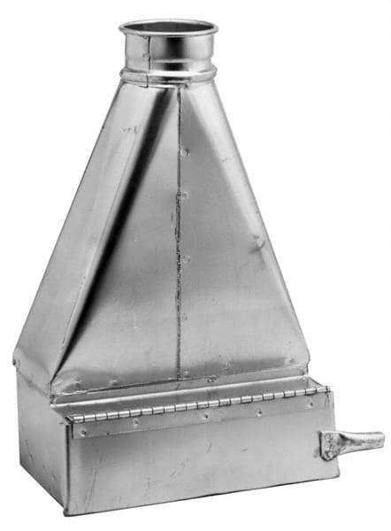 Made in USA - 6" ID Galvanized Duct Floor Sweep - 17" Long, 24 Gage - Apex Tool & Supply