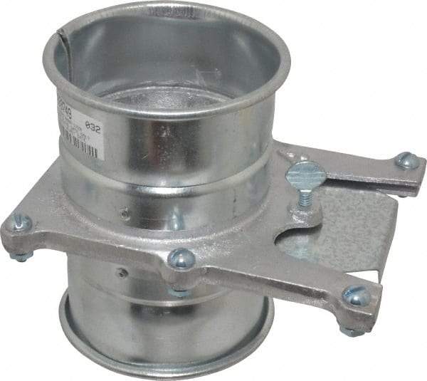 Made in USA - 4" ID Galvanized Duct Blast Gate - 7" Long, 24 Gage - Apex Tool & Supply