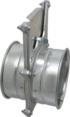 Made in USA - 6" ID Galvanized Duct Blast Gate - 10" Long, 24 Gage - Apex Tool & Supply
