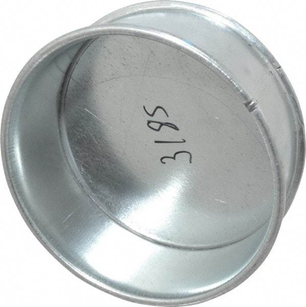 Made in USA - 6" ID Galvanized Duct End Cap - 2" Long, 24 Gage - Apex Tool & Supply