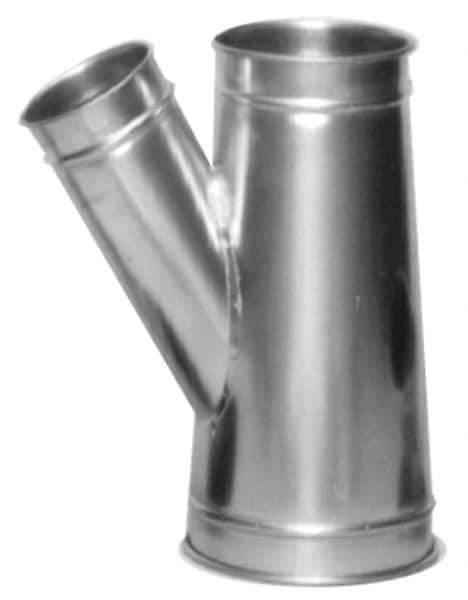 Made in USA - 6-4-4" ID Galvanized Duct In-Line Branch - 17" Long, 22 Gage - Apex Tool & Supply