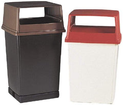 Rubbermaid - Rectangle Lid for Use with 56 Gal Rectangular Trash Cans - Red, Polyethylene, For Glutton Trash Cans - Apex Tool & Supply