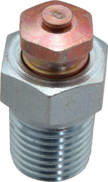 LDI Industries - 1/4-18 Thread, 1 to 5 psi Relief Pressure, Steel, Relief Vent - 1-1/8" High, 15.75mm Hex Flats Diam - Apex Tool & Supply