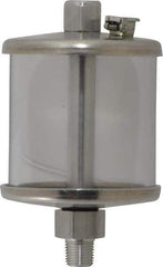 LDI Industries - 1 Outlet, Polymer Bowl, 73.9 mL No Flow Control Oil Reservoir - 1/8 NPTF Outlet, 2" Diam x 3-1/2" High, 60°C Max - Apex Tool & Supply
