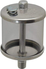 LDI Industries - 1 Outlet, Polymer Bowl, 147.9 mL No Flow Control Oil Reservoir - 1/4 NPTF Outlet, 2-1/2" Diam x 4-5/16" High, 60°C Max - Apex Tool & Supply