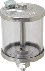 LDI Industries - 1 Outlet, Polymer Bowl, 266.2 mL No Flow Control Oil Reservoir - 1/8 NPTF Outlet, 3" Diam x 5-3/8" High, 60°C Max - Apex Tool & Supply