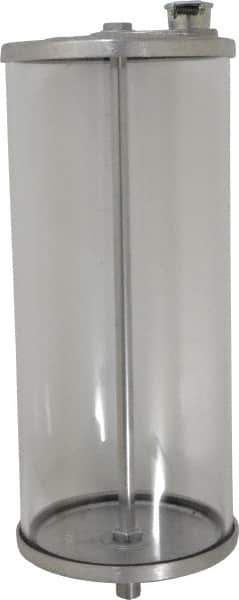 LDI Industries - 1 Outlet, Polymer Bowl, 3.79 L No Flow Control Oil Reservoir - 3/8 NPTF Outlet, 5-1/2" Diam x 14-15/16" High, 60°C Max - Apex Tool & Supply