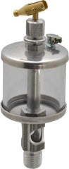 LDI Industries - 1 Outlet, Polymer Bowl, 44.4 mL Manual-Adjustable Oil Reservoir - 1/4 NPTF Outlet, 1-3/4" Diam x 5-3/8" High, 71.11°C Max - Apex Tool & Supply
