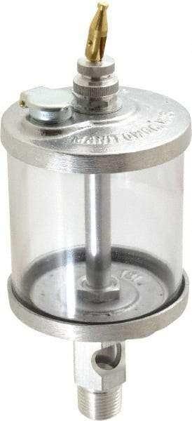 LDI Industries - 1 Outlet, Polymer Bowl, 266.2 mL Manual-Adjustable Oil Reservoir - 1/2 NPTF Outlet, 3" Diam x 7-13/16" High, 71.11°C Max - Apex Tool & Supply