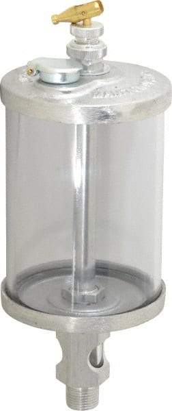 LDI Industries - 1 Outlet, Polymer Bowl, 354.9 mL Manual-Adjustable Oil Reservoir - 3/8 NPTF Outlet, 3" Diam x 8-15/16" High, 71.11°C Max - Apex Tool & Supply
