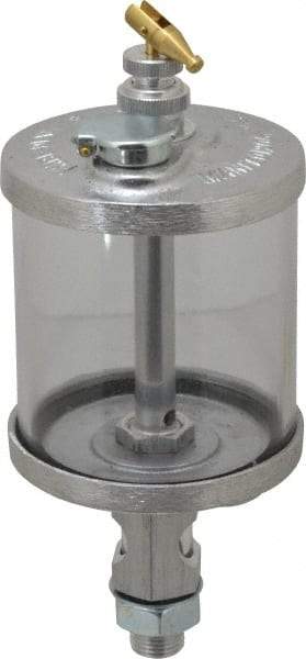 LDI Industries - 1 Outlet, Polymer Bowl, 266.2 mL Manual-Adjustable Oil Reservoir - 5/8-18 UNF Outlet, 3" Diam x 7" High, 71.11°C Max - Apex Tool & Supply