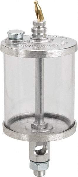 LDI Industries - 1 Outlet, Polymer Bowl, 0.47 L Manual-Adjustable Oil Reservoir - 5/8-18 UNF Outlet, 3-1/2" Diam x 8-15/16" High, 71.11°C Max - Apex Tool & Supply