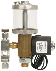 LDI Industries - 1 Outlet, Acrylic Bowl, 73.9 mL Electric-Adjustable Oil Reservoir - 2" Diam x 4-35/64" High, 71.11°C Max - Apex Tool & Supply