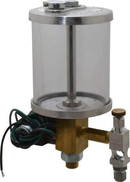 LDI Industries - 1 Outlet, Acrylic Bowl, 0.47 L Electric-Adjustable Oil Reservoir - 3-1/2" Diam x 7-7/8" High, 71.11°C Max - Apex Tool & Supply