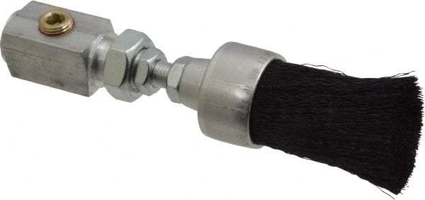 LDI Industries - 1" Width/Diam, PTF Thread Oil Reservoir Lubrication Brushes - 1-5/8" Bristle Length, 250°F, 3-5/8" Length Under Mounting Thread, Straight Shank - Apex Tool & Supply