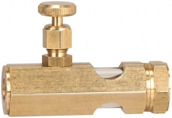 LDI Industries - 1/2 Outlet Thread, 1/2 Inlet Thread, Brass, Straight Valve, Oil Reservoir Needle Valve - 1 Outlet, FNPTF Inlet Thread, FNPTF Outlet Thread - Apex Tool & Supply