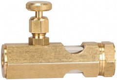 LDI Industries - 1/2 Outlet Thread, 1/2 Inlet Thread, Brass, Straight Valve, Oil Reservoir Needle Valve - 1 Outlet, MNPTF Inlet Thread, MNPTF Outlet Thread - Apex Tool & Supply