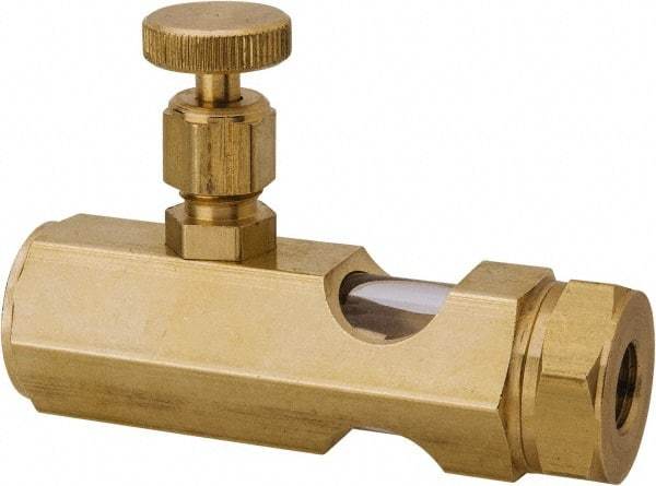 LDI Industries - 1/8 Outlet Thread, 1/8 Inlet Thread, Brass, Straight Valve, Oil Reservoir Needle Valve - 1 Outlet, FNPTF Inlet Thread, FNPTF Outlet Thread - Apex Tool & Supply