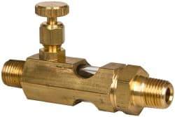 LDI Industries - 1/4 Outlet Thread, 1/4 Inlet Thread, Brass, Straight Valve, Oil Reservoir Needle Valve - 1 Outlet, MNPTF Inlet Thread, MNPTF Outlet Thread - Apex Tool & Supply
