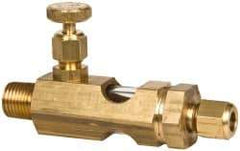LDI Industries - 1/4 Outlet Thread, 1/4 Inlet Thread, Brass, Straight Valve, Oil Reservoir Needle Valve - 1 Outlet, MNPTF Inlet Thread, MNPTF Outlet Thread - Apex Tool & Supply