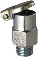 Gits - 5/16-32 Thread, Steel, Zinc Plated, Threaded One Piece, Straight Oil Hole Cover - 13/16" Drive Diam, 1/4" Drive Length, 27/32" Overall Height, 1/4" Thread Length, UNEF Thread - Apex Tool & Supply