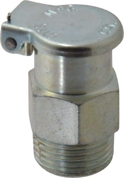 Gits - 3/8-18 Thread, Steel, Zinc Plated, Threaded One Piece, Straight Oil Hole Cover - 1-7/32" Drive Diam, 3/8" Drive Length, 1-9/32" Overall Height, 3/8" Thread Length, NPT Thread - Apex Tool & Supply