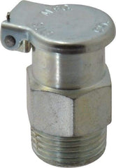 Gits - 3/8-18 Thread, Steel, Zinc Plated, Threaded One Piece, Straight Oil Hole Cover - 1-7/32" Drive Diam, 3/8" Drive Length, 1-9/32" Overall Height, 3/8" Thread Length, NPT Thread - Apex Tool & Supply