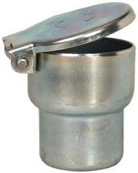 Gits - Steel, Zinc Plated, Shoulder Drive One Piece, Straight Oil Hole Cover - 1.253-1.255" Drive Diam, 1-1/4" Drive-In Hole Diam, 13/16" Drive Length, 1-11/16" Overall Height - Apex Tool & Supply