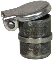 Gits - Steel, Zinc Plated, Beaded Drive One Piece, Straight Oil Hole Cover - 0.378-0.380" Drive Diam, 3/8" Drive-In Hole Diam, 7/32" Drive Length, 17/32" Overall Height - Apex Tool & Supply