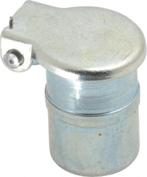 Gits - Steel, Zinc Plated, Beaded Drive One Piece, Straight Oil Hole Cover - 0.441-0.443" Drive Diam, 7/16" Drive-In Hole Diam, 5/16" Drive Length, 11/16" Overall Height - Apex Tool & Supply