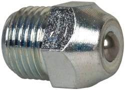 Gits - 1/8-27 Thread, Brass, Zinc Plated, Threaded One Piece, Ball Valve Oil Hole Cover - 17/32" Drive Diam, 9/16" Overall Height, 1/4" Thread Length, NPT Thread - Apex Tool & Supply