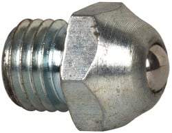 Gits - 1/4-32 Thread, Brass, Zinc Plated, Threaded One Piece, Ball Valve Oil Hole Cover - 3/8" Drive Diam, 7/16" Overall Height, 7/32" Thread Length, UNEF Thread - Apex Tool & Supply