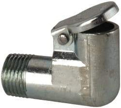Gits - 1/8-27 Thread, Die Cast Zinc, Zinc Plated, Threaded One Piece, Elbow Oil Hole Cover - 1/4" Drive Diam, 25/32" Overall Height, 1/4" Thread Length, NPT Thread - Apex Tool & Supply
