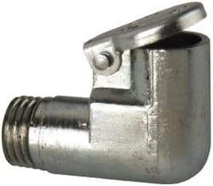Gits - 3/8-24 Thread, Die Cast Zinc, Zinc Plated, Threaded One Piece, Elbow Oil Hole Cover - 1/4" Drive Diam, 1-3/32" Drive Length, 25/32" Overall Height, 1/4" Thread Length, UNF Thread - Apex Tool & Supply