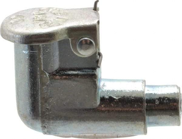 Gits - Die Cast Zinc, Zinc Plated, Plain Drive One Piece, Elbow Oil Hole Cover - 0.190-0.192" Drive Diam, 3/16" Drive-In Hole Diam, 5/32" Drive Length, 3/4" Overall Height - Apex Tool & Supply