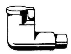 Gits - Die Cast Zinc, Zinc Plated, Plain Drive One Piece, Elbow Oil Hole Cover - 0.378-0.380" Drive Diam, 3/8" Drive-In Hole Diam, 9/32" Drive Length, 25/32" Overall Height - Apex Tool & Supply