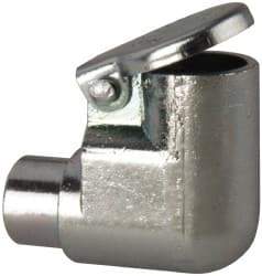Gits - Die Cast Zinc, Zinc Plated, Plain Drive One Piece, Elbow Oil Hole Cover - 0.315-0.317" Drive Diam, 5/16" Drive-In Hole Diam, 1/4" Drive Length, 25/32" Overall Height - Apex Tool & Supply