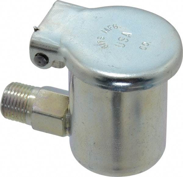 Gits - 1/8-27 Thread, Steel, Zinc Plated, Threaded One Piece, Elbow Oil Hole Cover - 1-11/16" Drive Diam, 5/16" Drive Length, 1-7/16" Overall Height, 5/16" Thread Length, NPT Thread - Apex Tool & Supply