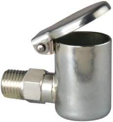 Gits - 1/4-18 Thread, Steel, Zinc Plated, Threaded One Piece, Elbow Oil Hole Cover - 2-1/2" Drive Diam, 7/16" Drive Length, 1-7/16" Overall Height, 7/16" Thread Length, NPT Thread - Apex Tool & Supply