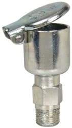 Gits - 9/64 Ounce Capacity, 1/8-27 Thread, Steel, Zinc Plated, Brazed Body Oil Cup - 1-21/32" High, 5/16" Thread Length, Gravity Feed - Apex Tool & Supply