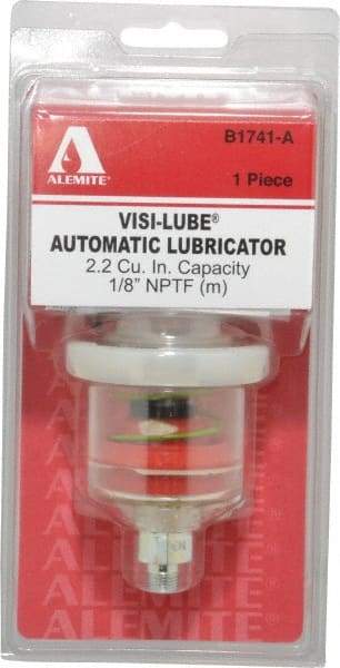 Alemite - 1.22 Ounce Reservoir Capacity, 1/8 NPTF Thread, Steel, Spring-Loaded, Grease Cup and Lubricator - -40 to 65.56°C Operating Temp, 0.15 to 0.24 Bar Operating Pressure - Apex Tool & Supply
