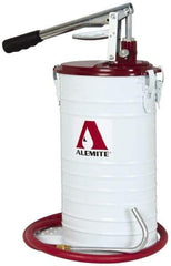 Alemite - Oil & Grease Lubrication 1 Strokes/oz Flow Steel, Aluminum & Stainless Steel Lever Hand Pump - For 25 Lb Container - Apex Tool & Supply