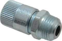 Alemite - Straight Head Angle, 1/8 PTF Carbon Steel Standard Grease Fitting - 7/16" Hex, 31/32" Overall Height, 1/4" Shank Length, 10,000 Operating psi, Zinc Plated Finish - Apex Tool & Supply