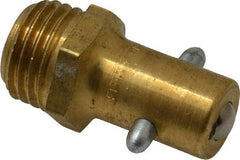 Alemite - Straight Head Angle, 1/4 NPTF Brass Pin-Style Grease Fitting - 17/32" Hex, 1-3/32" Overall Height, 5/16" Shank Length, 3,000 Operating psi, Zinc Plated Finish - Apex Tool & Supply